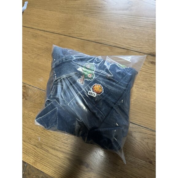 Gap Factory Store Women SZ Small Jean Denim Jacket Animal Crossing Patches READ - Picture 14 of 14